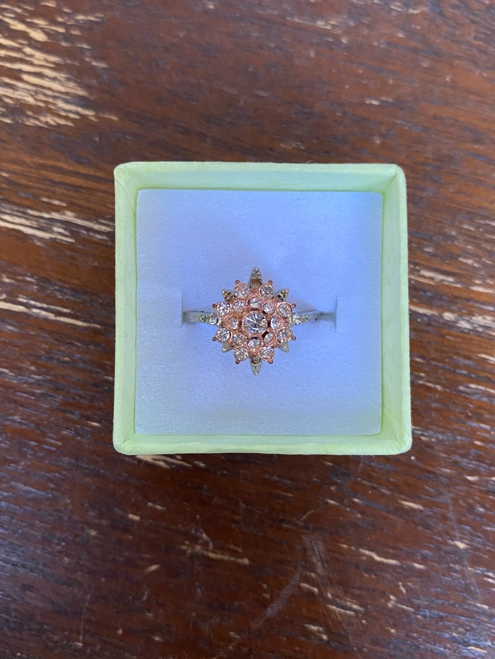 CDC Rose Gold Floral Halo Ring